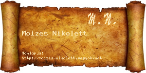 Moizes Nikolett névjegykártya